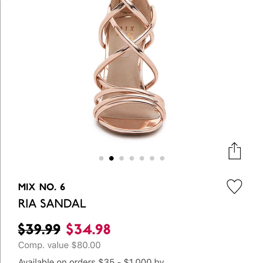 Mix 6 Rose Gold Ria Heels